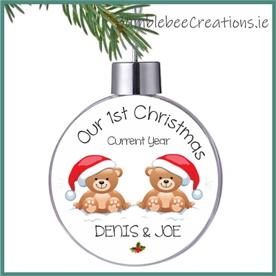 1st Christmas Twins Christmas Bauble